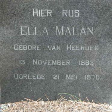 MALAN Ella nee VAN HEERDEN 1883-1970