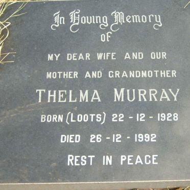 MURRAY Thelma nee LOOTS 1928-1992