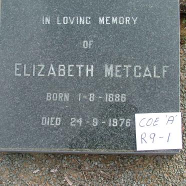 METCALF Elizabeth 1886-1976