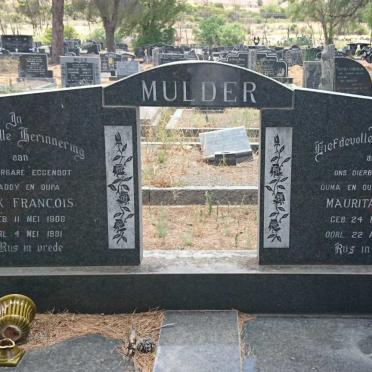 MULDER Izak Francois 1908-1981 &amp; Maurita 1914-1999