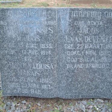 MARAIS Paul Johannes 1855-1914 &amp; Martha Louisa 1865-1917 :: DEVENTER Jacob J., van 1912-19??