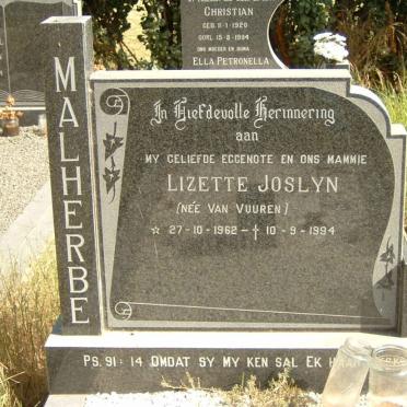MALHERBE Lizette Joslyn nee VAN VUUREN 1962-1994