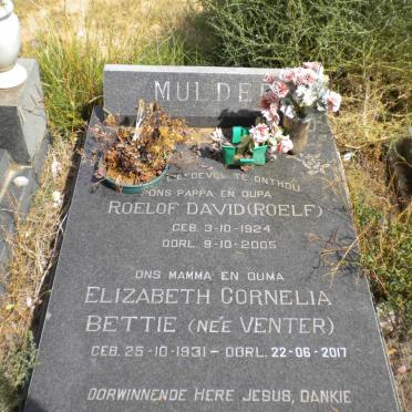 MULDER Roelof David 1924-2005 &amp; Elizabeth Cornelia VENTER 1931-2017