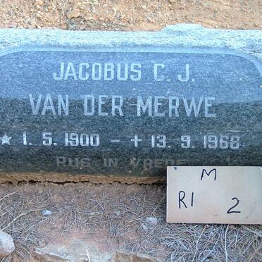 MERWE Jacobus C.J., van der 1900-1968