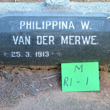 MERWE Jacobus C.J., van der 1900-1968 &amp; Philippina W. 1913-