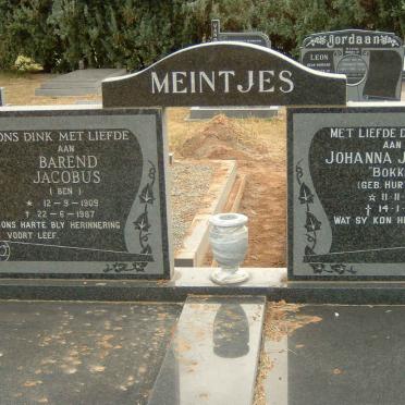MEINTJES Barend Jacobus 1909-1987 &amp; Johanna Jacoba HURTER 1913-1996