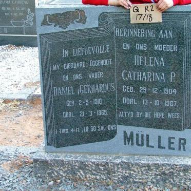 MÜLLER Daniel Gerhardus 1910-1965 &amp; Helena Catharina P. 1904-1967
