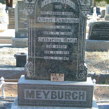 MEYBURGH Albert Lambertus 1867-1938 &amp; Catharina Maria BOSCH 1872-1947