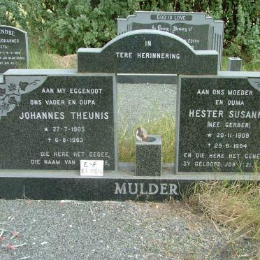 MULDER Johannes Theunis 1905-1983 &amp; Hester Susanna GERBER 1909-1994