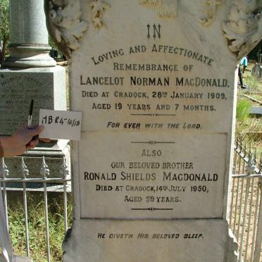 MacDONALD Lancelot Norman -1909 :: MacDONALD Ronald Shields -1950
