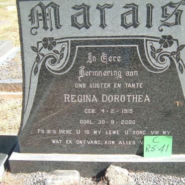 MARAIS Regina Dorothea 1915-2000
