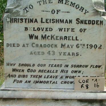 McKERRELL Christina Leishman Snedden -1902