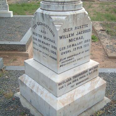 MICHAU Willem Jacobus 1883-1912 :: MICHAU Nicolaas Theunissen 1885-1918 :: MICHAU Hester 1888-1889