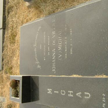 MICHAU Leon 1929-1999 &amp; DE VILLIERS Johanna voorheen MICHAU nee NORTJE 1936-1984