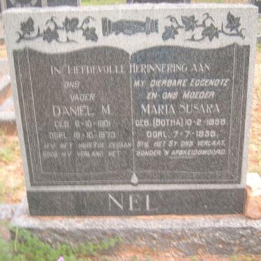 NEL Daniël M. 1901-1973 &amp; Maria Susara BOTHA 18??-1958