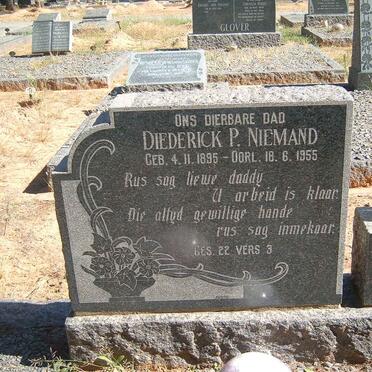 NIEMAND Diederick P. 1895-1955 &amp; M.S. 1898-1966