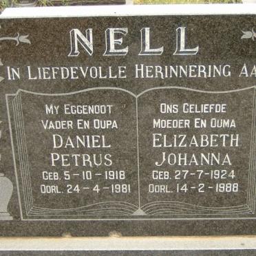NELL Daniel Petrus 1918-1981 &amp; Elizabeth Johanna 1924-1988
