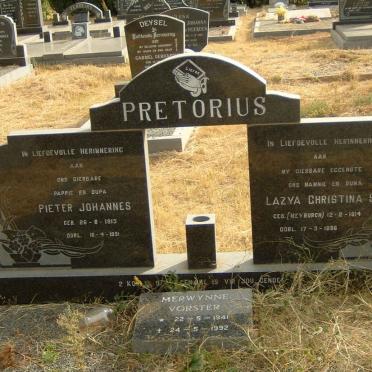PRETORIUS Pieter Johannes 1913-1991 &amp; Lazya Christina S. MEYBURGH 1914-1986 :: VORSTER Merwynne 1941-1992