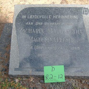 PELSER Zacharia Margaretha Magdelena geb OPPERMAN 1868-19?6