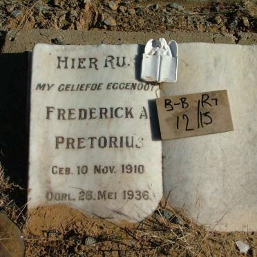 PRETORIUS Frederick A. 1910-1936