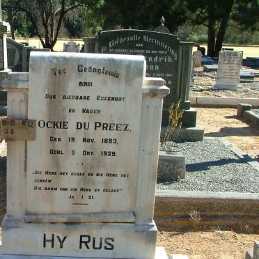 PREEZ Ockie, du 1893-1938