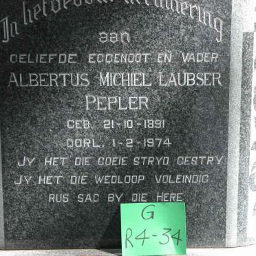 PEPLER Albertus Michiel Laubser 1891-1974
