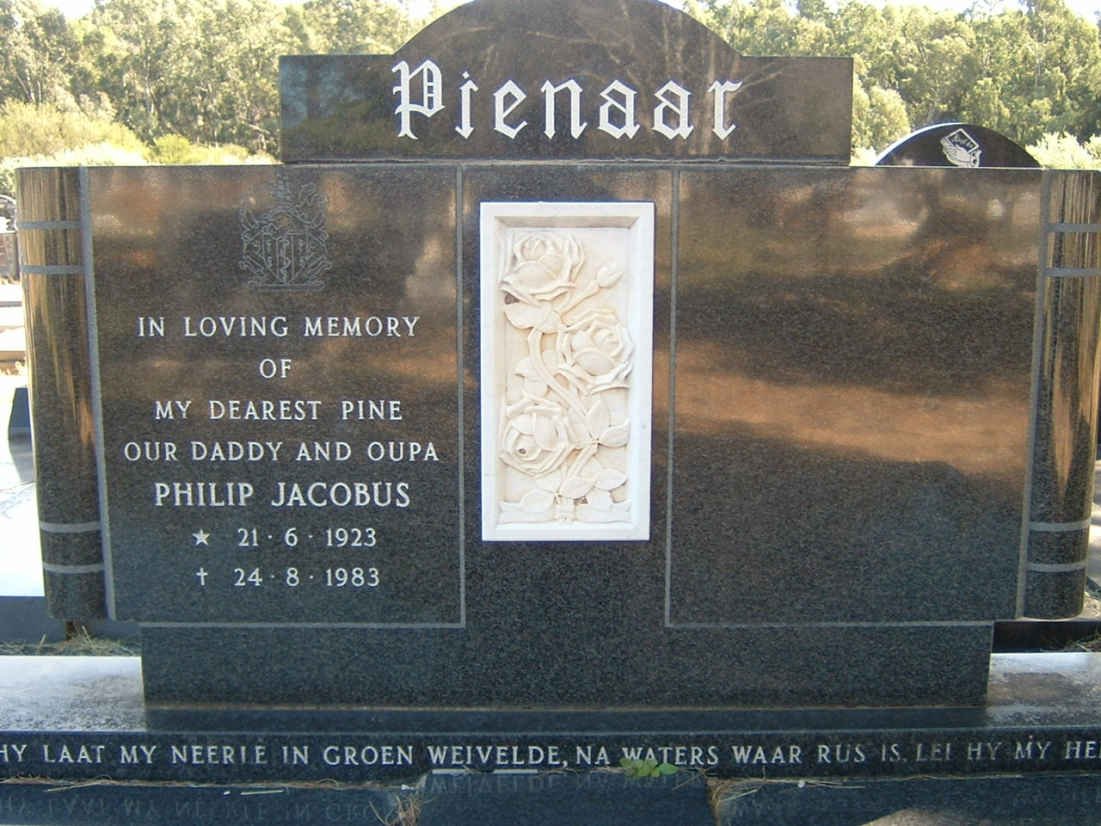 PIENAAR Philip Jacobus 1923-1983