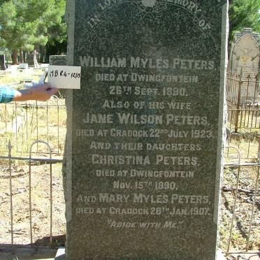 PETERS William Myles -1890 &amp; Jane Wilson -1923 :: PETERS Christina  -1890 :: PETERS Mary Myles -1907