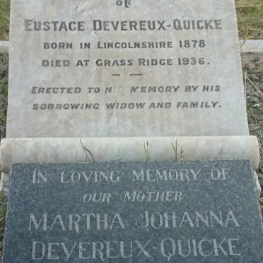 QUICKE Eustace, DEVEREUX 1878-1936 &amp; Martha Johanna 1875-1963 :: DEVEREUX-QUICKE Joe