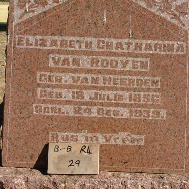 ROOYEN Elizabeth Chatharina, van nee VAN HEERDEN 1856-1939