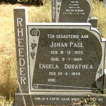 RHEEDER Johan Paul 1933-1994 &amp; Engela Dorathea 1949-
