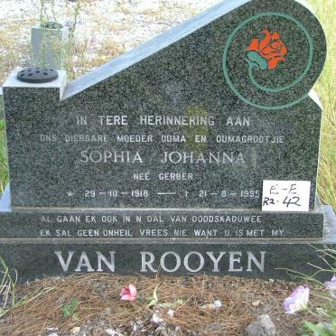 ROOYEN Sophia Johanna, van nee GERBER 1918-1995