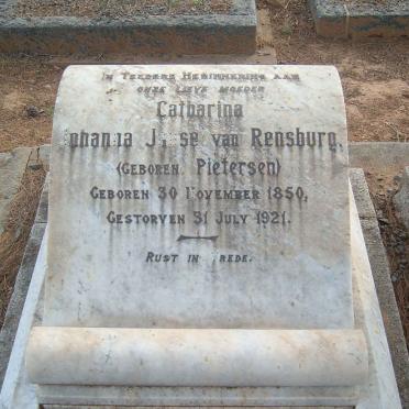 RENSBURG Catharina Johanna, Janse van nee PIETERSEN 1850-1921