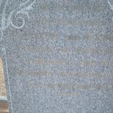 RENSBURG B.P., Janse van 1849-1914