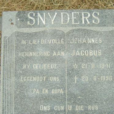 SNYDERS Johannes Jacobus 1941-1996