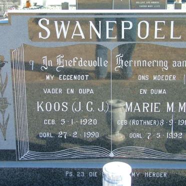 SWANEPOEL J.C.J. 1920-1990 &amp; Maria M.M. ROTHNER 1916-1992