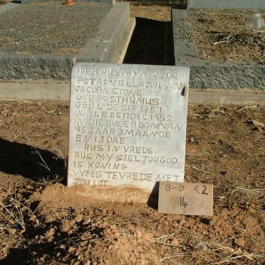 STONE Petronella Johanna Jacoba nee POSTHUMUS 1857-1952