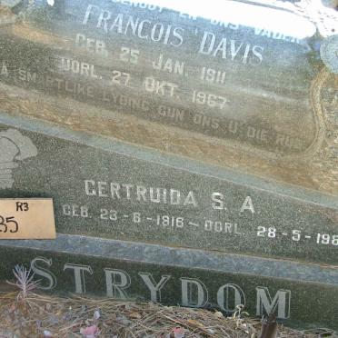 STRYDOM Francois Davis 1911-1967 &amp; Gertruida S.A.1916-1988