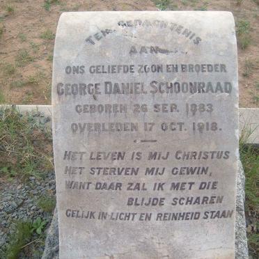 SCHOONRAAD George Daniel 1883-1918
