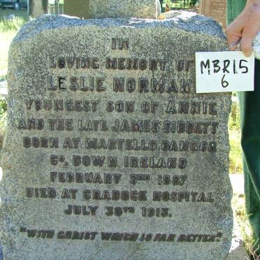 SIBBETT Leslie Norman 1887-1913