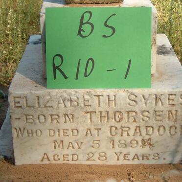 SYKES Elizabeth nee THORSEN -1894