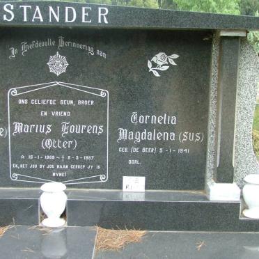 STANDER Adam Christiaan Jacobus 1935-1996 &amp; Cornelia Magdalena de BEER :: STANDER Marius Lourens 1969-1987