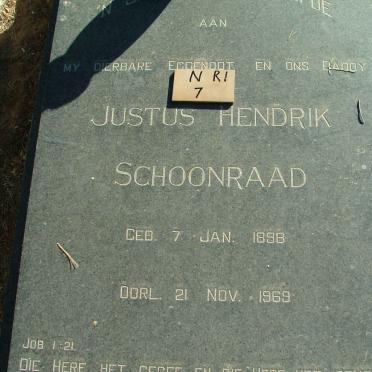 SCHOONRAAD Justus Hendrik 1898-1969