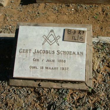 SCHOEMAN Gert Jacobus 1888-1937 