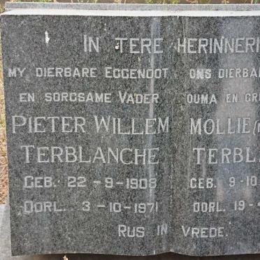TERBLANCHE Pieter Willem 1908-1971 &amp; Mollie MULDER 1905-1989