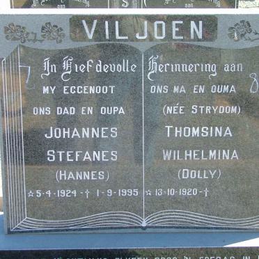 VILJOEN Johannes Stefanes 1924-1995 &amp; Thomsina Wilhelmina STRYDOM 1920-