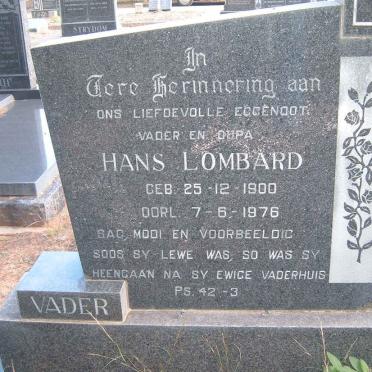 VENTER Hans Lombard 1900-1976
