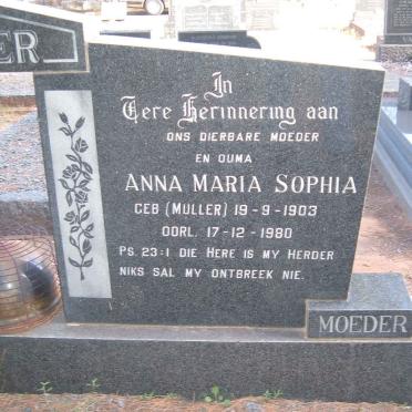 VENTER Anna Maria Sophia nee MULLER 1903-1980