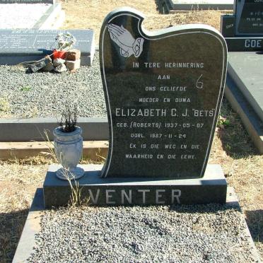 VENTER Elizabeth C.J nee ROBERTS 1937-1987