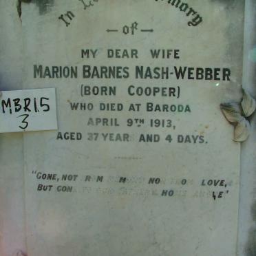 WEBBER Marion Barnes, NASH nee COOPER -1913